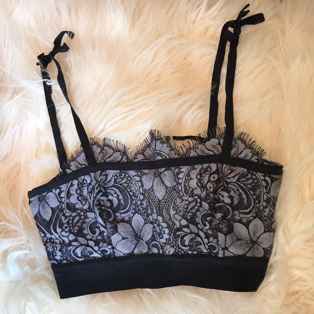 For Love And Lemons Black Lace Bra